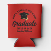 赤黒卒業パーソナライズされた会 缶クーラー (正面)