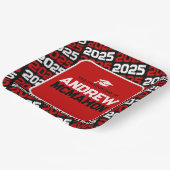 赤黒卒業パーソナライズされた ペーパープレート (傾斜あり)