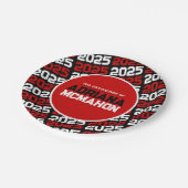 赤黒卒業パーソナライズされた ペーパープレート (アングル)