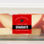 赤黒卒業パーソナライズされた ラベル (貼付)