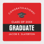 赤黒卒業パーソナライズされた ラベル (デザイン1)