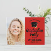 赤黒卒業写真 2025年卒業パーティー 招待状 (スタンド正面)