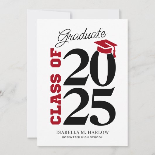 赤黒卒業 案内状 (正面)