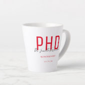 赤黒名記念PhD卒業 カフェラテマグ (右アングル)