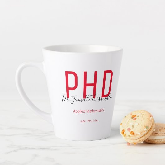 赤黒名記念PhD卒業 カフェラテマグ (インサイチュ)