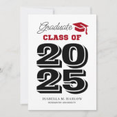 赤黒大学卒業 案内状 (正面)