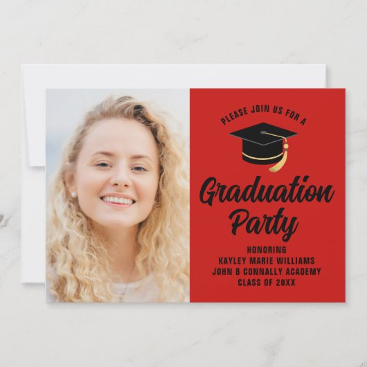 赤黒大学院写真2025年卒業パーティー 招待状 (正面)