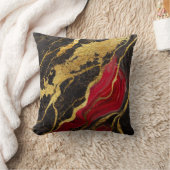 赤黒大理石の金ゴールド クッション (ブランケット)