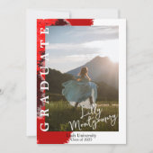 赤黒大理石 フォト 卒業発表 招待状 (正面)