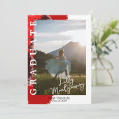 赤黒大理石 フォト 卒業発表 招待状 (スタンド正面)