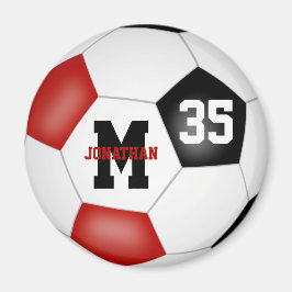 赤黒少年女子サッカーチームカラー マグネット