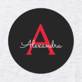 赤黒文字モノグラガーリーム名 ラベル (デザイン1)