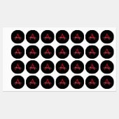 赤黒文字モノグラガーリーム名 ラベル (シート)