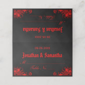 赤黒板ゴシックハイビスカスフローラ折り畳みテーブル プレイスカード (外部開封)