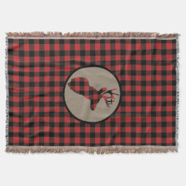 赤黒水牛のプレイドディアー スローブランケット