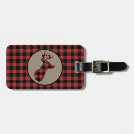 赤黒水牛のプレイドディアー ラゲッジタグ