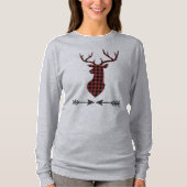 赤黒水牛のプレイドディアー Tシャツ (正面)