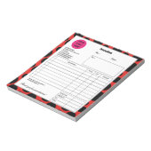 赤黒水玉模様会社事業場請求書 ノートパッド (回転)