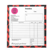 赤黒水玉模様会社事業場請求書 ノートパッド (正面)