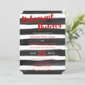 赤黒水色リハーサルストライプディナー 招待状 (スタンド正面)