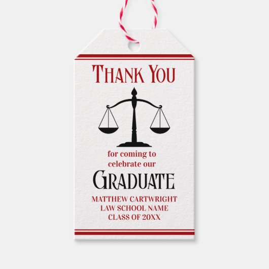 赤黒法学校カスタム卒業党 ギフトタグ (正面)