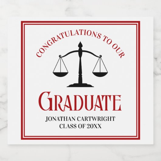 赤黒法学校カスタム卒業党 スパークリングワインラベル (シングルラベル)