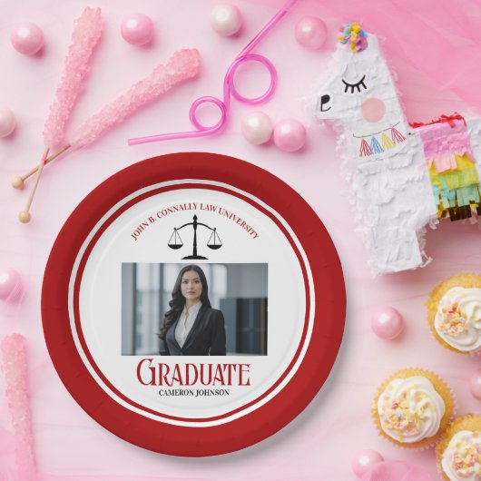 赤黒法学校写真卒業会 ペーパープレート (パーティー)