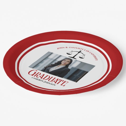 赤黒法学校写真卒業会 ペーパープレート (アングル)