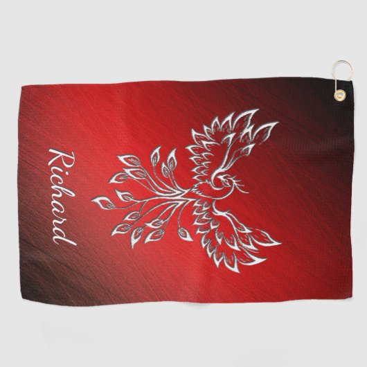 赤黒灰とフェニックス ゴルフタオル (横)