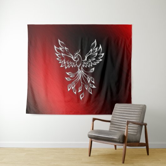 赤黒灰とフェニックス タペストリー (インサイチュ(横))