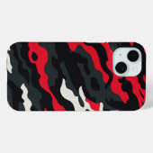 赤黒灰白カモフラージュ迷彩パターン Case-Mate iPhoneケース (裏面 (横))