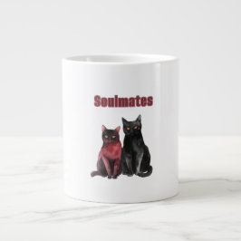 赤黒猫のソウルメイト ジャンボコーヒーマグカップ