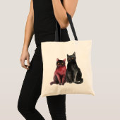 赤黒猫 トートバッグ (正面(商品))