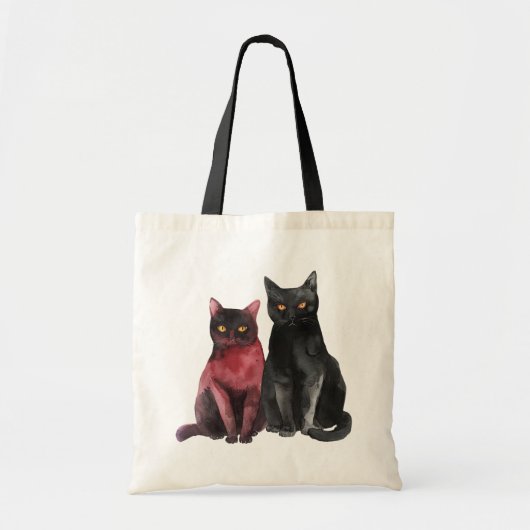赤黒猫 トートバッグ (正面)