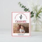 赤黒獣医学校の写真卒業 ポストカード (スタンド正面)