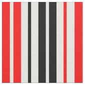 赤黒白のストライプ柄デザイン ファブリック (クローズアップ)