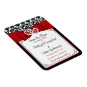 赤黒白のハートの写真でお知らせ マグネット (右側)