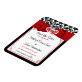 赤黒白のハートの写真でお知らせ マグネット (左側)