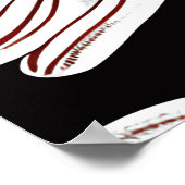 赤黒白アールヌーボー花 ポスター (角)