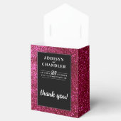 赤黒白シックモダンズ結婚グリッター フェイバーボックス (オープン)