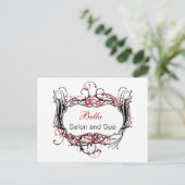 赤黒白シック・ビジネス・サンキューカード ポストカード (スタンド正面)