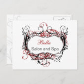 赤黒白シック・ビジネス・サンキューカード ポストカード (正面/裏面)