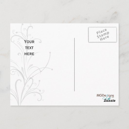 赤黒白シック・ビジネス・サンキューカード ポストカード (裏面)