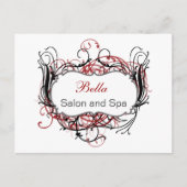 赤黒白シック・ビジネス・サンキューカード ポストカード (正面)