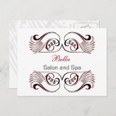 赤黒白シック・ビジネス・サンキューカード ポストカード (正面/裏面)