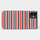 赤黒白ストライプデザイン Case-Mate iPhoneケース (裏面(横))