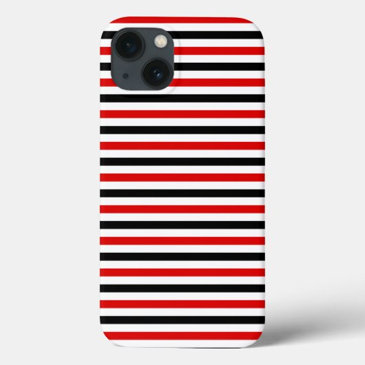 赤黒白ストライプデザイン Case-Mate iPhoneケース (裏面)