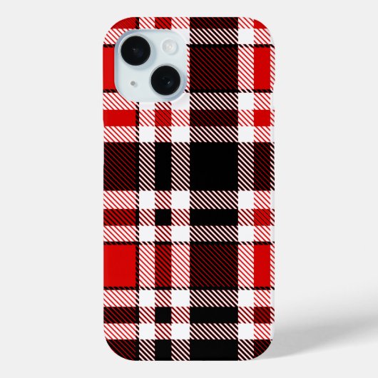 赤黒白チェック柄フランネルパターン デザイン Case-Mate iPhoneケース (裏面)
