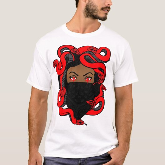 赤黒白メドゥーサヘッドシャツ Tシャツ (正面)