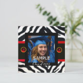 赤黒白 ゼブラの毛皮 モノグラム フォト テンプレート (スタンド正面)